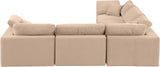 Comfy Beige Velvet Modular Sectional 189Beige-Sec5C Meridian Furniture