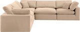 Comfy Beige Velvet Modular Sectional 189Beige-Sec5C Meridian Furniture