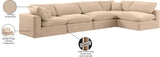 Comfy Beige Velvet Modular Sectional 189Beige-Sec5D Meridian Furniture