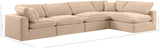 Comfy Beige Velvet Modular Sectional 189Beige-Sec5D Meridian Furniture