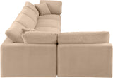 Comfy Beige Velvet Modular Sectional 189Beige-Sec5D Meridian Furniture