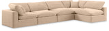 Comfy Beige Velvet Modular Sectional 189Beige-Sec5D Meridian Furniture