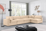 Comfy Beige Velvet Modular Sectional 189Beige-Sec5D Meridian Furniture