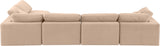 Comfy Beige Velvet Modular Sectional 189Beige-Sec5D Meridian Furniture