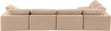 Comfy Beige Velvet Modular Sectional 189Beige-Sec5D Meridian Furniture