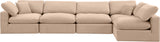 Comfy Beige Velvet Modular Sectional 189Beige-Sec5D Meridian Furniture