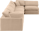 Comfy Beige Velvet Modular Sectional 189Beige-Sec5D Meridian Furniture