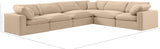 Comfy Beige Velvet Modular Sectional 189Beige-Sec6A Meridian Furniture