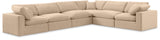 Comfy Beige Velvet Modular Sectional 189Beige-Sec6A Meridian Furniture