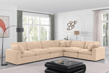 Comfy Beige Velvet Modular Sectional 189Beige-Sec6A Meridian Furniture