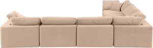 Comfy Beige Velvet Modular Sectional 189Beige-Sec6A Meridian Furniture