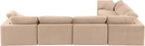 Comfy Beige Velvet Modular Sectional 189Beige-Sec6A Meridian Furniture