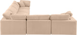 Comfy Beige Velvet Modular Sectional 189Beige-Sec6A Meridian Furniture