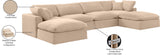 Comfy Beige Velvet Modular Sectional 189Beige-Sec6B Meridian Furniture