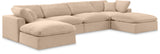 Comfy Beige Velvet Modular Sectional 189Beige-Sec6B Meridian Furniture