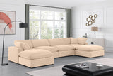 Comfy Beige Velvet Modular Sectional 189Beige-Sec6B Meridian Furniture