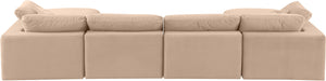 Comfy Beige Velvet Modular Sectional 189Beige-Sec6B Meridian Furniture
