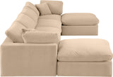 Comfy Beige Velvet Modular Sectional 189Beige-Sec6B Meridian Furniture