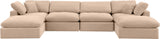 Comfy Beige Velvet Modular Sectional 189Beige-Sec6B Meridian Furniture