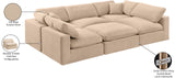 Comfy Beige Velvet Modular Sectional 189Beige-Sec6C Meridian Furniture