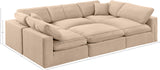 Comfy Beige Velvet Modular Sectional 189Beige-Sec6C Meridian Furniture