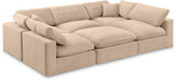 Comfy Beige Velvet Modular Sectional 189Beige-Sec6C Meridian Furniture