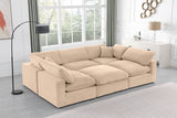 Comfy Beige Velvet Modular Sectional 189Beige-Sec6C Meridian Furniture