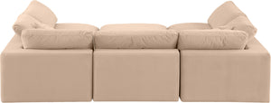Comfy Beige Velvet Modular Sectional 189Beige-Sec6C Meridian Furniture