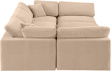 Comfy Beige Velvet Modular Sectional 189Beige-Sec6C Meridian Furniture