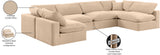 Comfy Beige Velvet Modular Sectional 189Beige-Sec6D Meridian Furniture