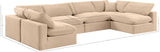 Comfy Beige Velvet Modular Sectional 189Beige-Sec6D Meridian Furniture