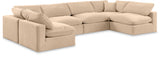 Comfy Beige Velvet Modular Sectional 189Beige-Sec6D Meridian Furniture