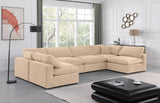 Comfy Beige Velvet Modular Sectional 189Beige-Sec6D Meridian Furniture