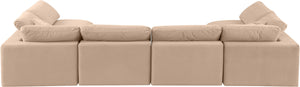 Comfy Beige Velvet Modular Sectional 189Beige-Sec6D Meridian Furniture