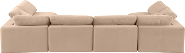 Comfy Beige Velvet Modular Sectional 189Beige-Sec6D Meridian Furniture