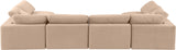 Comfy Beige Velvet Modular Sectional 189Beige-Sec6D Meridian Furniture