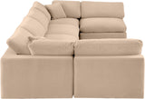 Comfy Beige Velvet Modular Sectional 189Beige-Sec6D Meridian Furniture