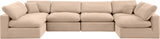 Comfy Beige Velvet Modular Sectional 189Beige-Sec6D Meridian Furniture