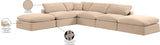 Comfy Beige Velvet Modular Sectional 189Beige-Sec6E Meridian Furniture