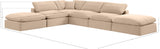 Comfy Beige Velvet Modular Sectional 189Beige-Sec6E Meridian Furniture