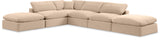 Comfy Beige Velvet Modular Sectional 189Beige-Sec6E Meridian Furniture