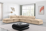 Comfy Beige Velvet Modular Sectional 189Beige-Sec6E Meridian Furniture