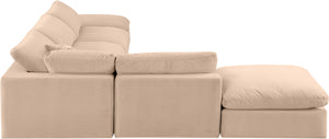 Comfy Beige Velvet Modular Sectional 189Beige-Sec6E Meridian Furniture