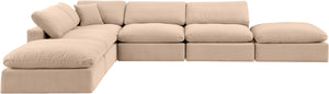 Comfy Beige Velvet Modular Sectional 189Beige-Sec6E Meridian Furniture