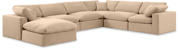 Comfy Beige Velvet Modular Sectional 189Beige-Sec7A Meridian Furniture