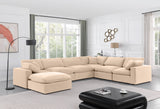 Comfy Beige Velvet Modular Sectional 189Beige-Sec7A Meridian Furniture