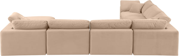 Comfy Beige Velvet Modular Sectional 189Beige-Sec7A Meridian Furniture