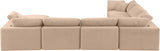 Comfy Beige Velvet Modular Sectional 189Beige-Sec7A Meridian Furniture