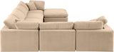 Comfy Beige Velvet Modular Sectional 189Beige-Sec7A Meridian Furniture