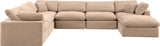 Comfy Beige Velvet Modular Sectional 189Beige-Sec7A Meridian Furniture